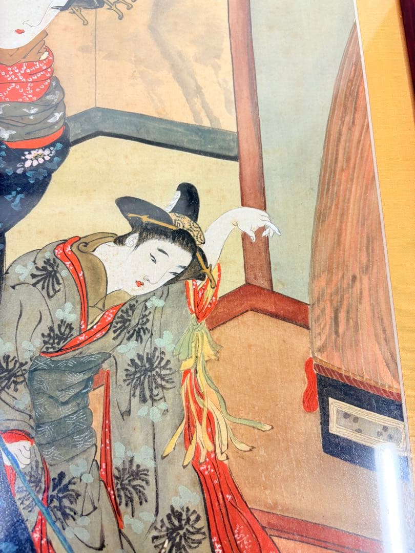 日本画 浮世絵 美人画 猫 絵画 額