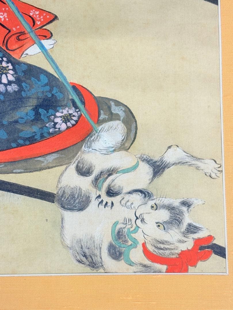 日本画 浮世絵 美人画 猫 絵画 額