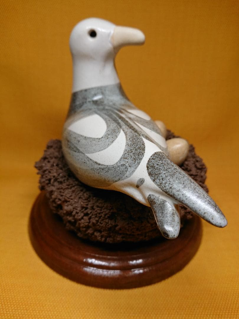 【美品】ビンテージ　トリ　鳥　陶器　置物　インテリア　工芸品　美術品　A2679