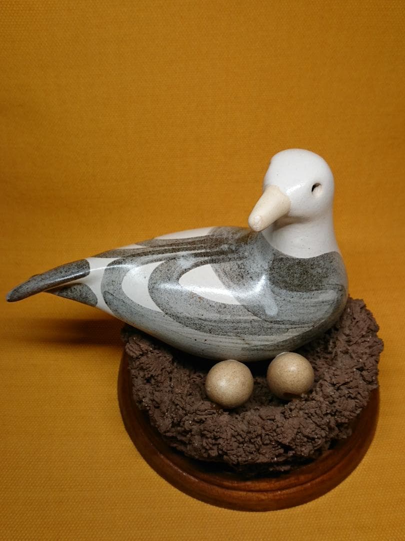 【美品】ビンテージ　トリ　鳥　陶器　置物　インテリア　工芸品　美術品　A2679