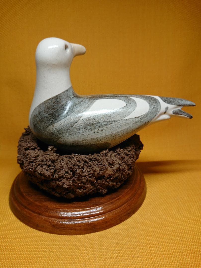 【美品】ビンテージ　トリ　鳥　陶器　置物　インテリア　工芸品　美術品　A2679