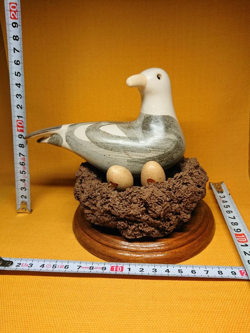 【美品】ビンテージ　トリ　鳥　陶器　置物　インテリア　工芸品　美術品　A2679