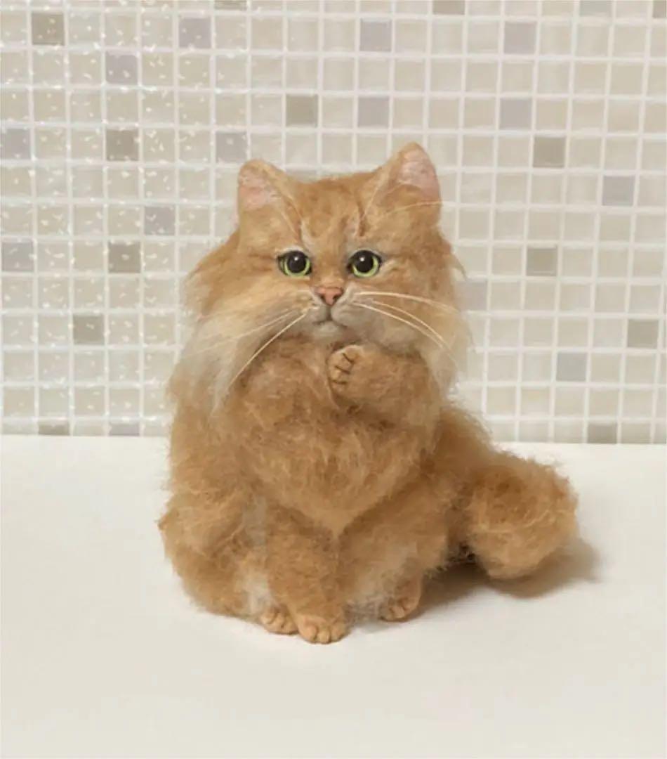 茶トラ 長毛 羊毛フェルト ハンドメイド サンプルページ