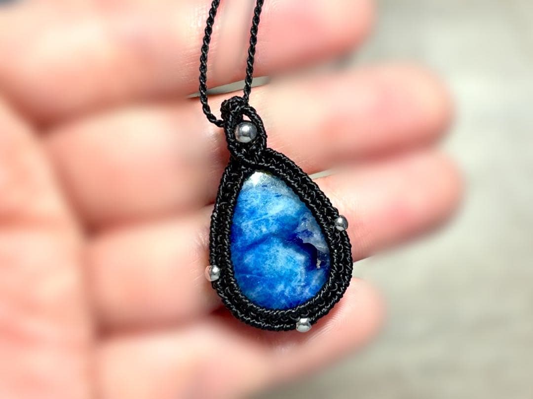 4/8までラスト価格‼️【希少】アフガナイト　マクラメ　ペンダント　ネックレス