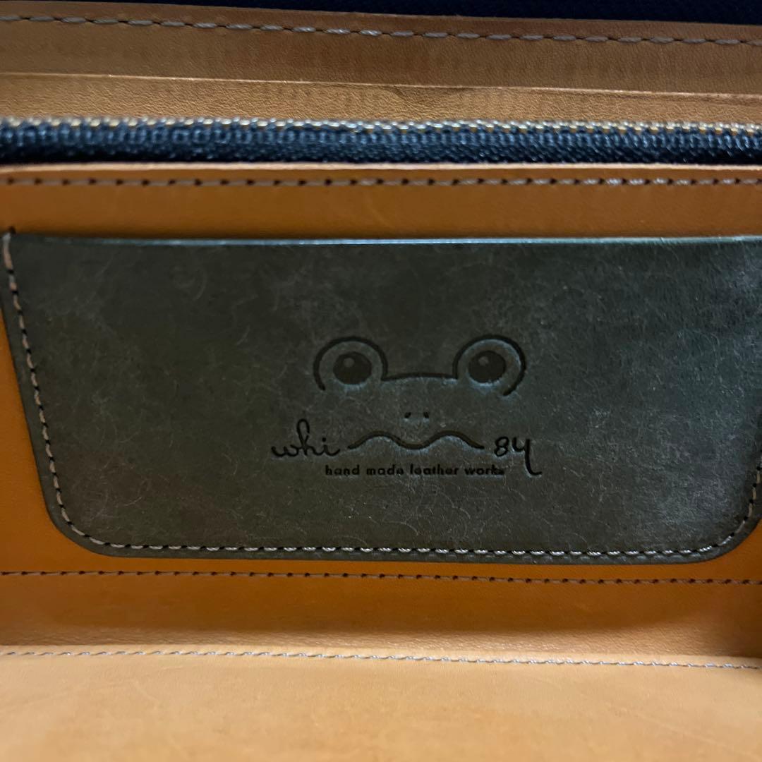 【特注】レザー 長財布 モスグリーン　カエルさんの手