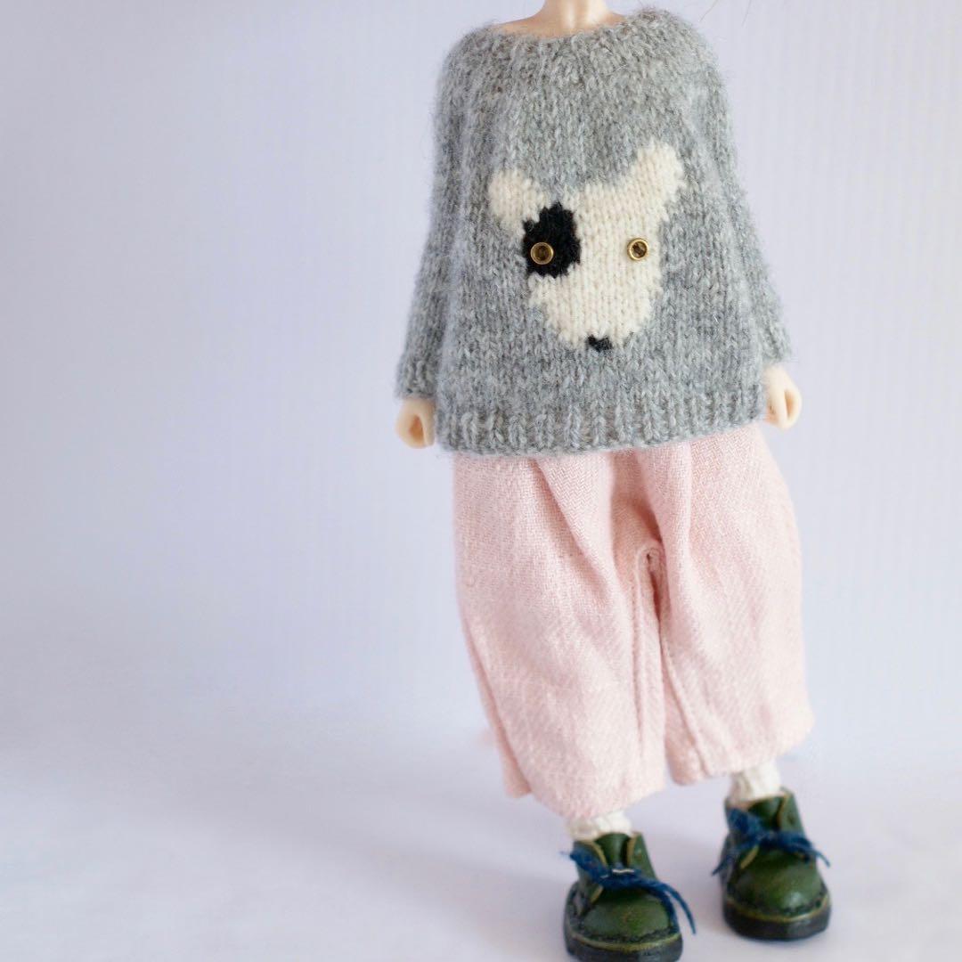 ブライスアウトフィット　ブルテリアニット　ペチスカート&パンツ　グレーxさくら