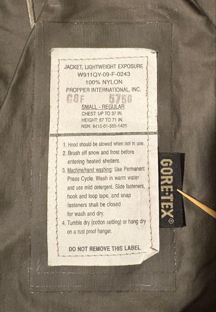 個人装備 PROPPER GORE-TEX Marpat lightweight