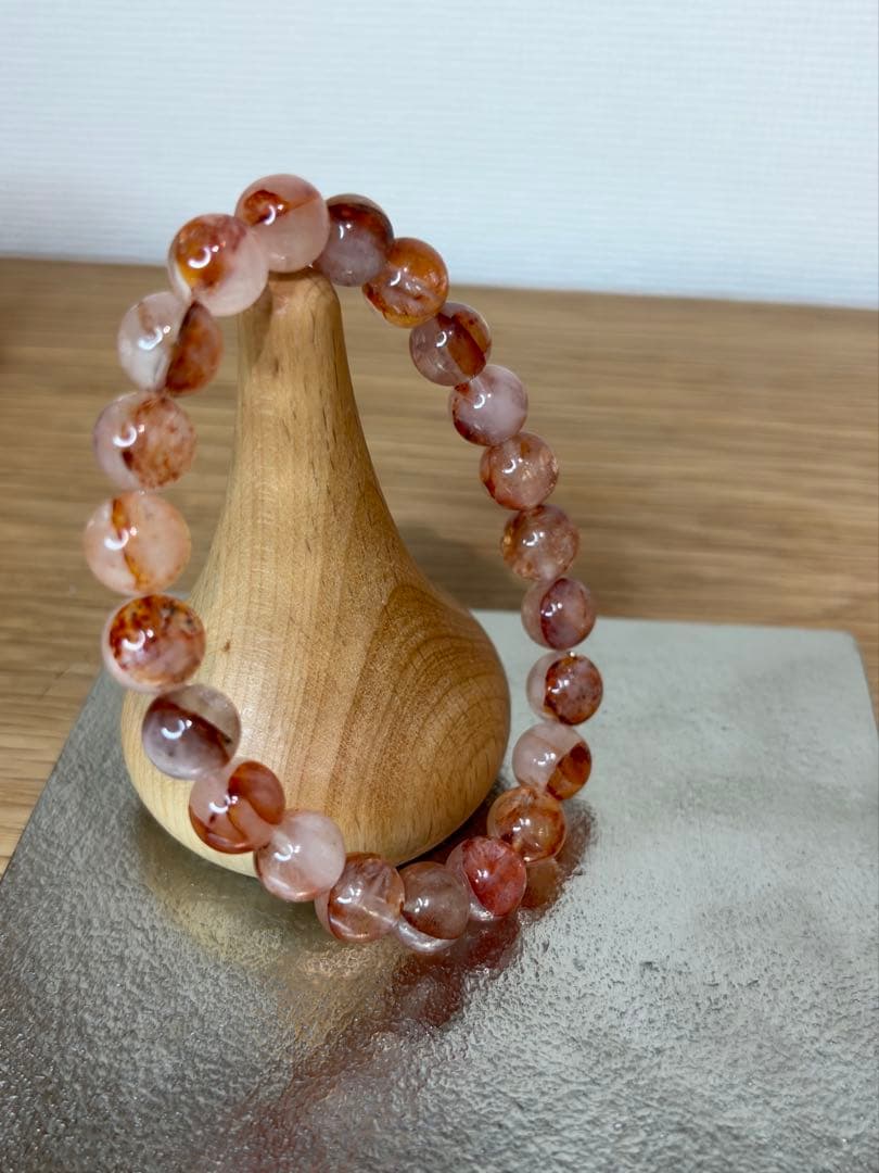 天然石 レッドヘマタイトインクォーツ（銅鉄鉱入り水晶）ブレスレット