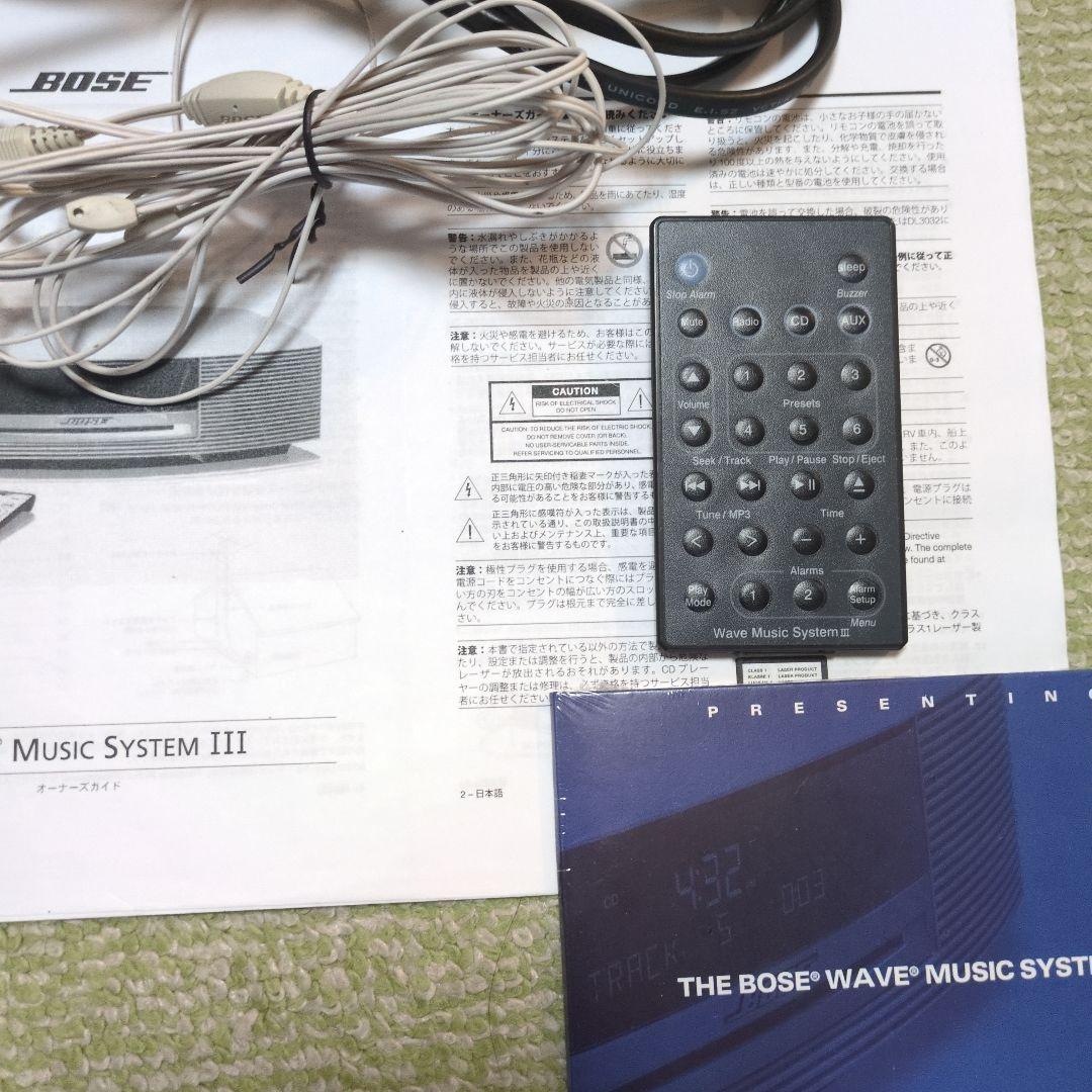 BOSE Wave Music System Ⅲ完動品ワイドFM各種付属品、取説