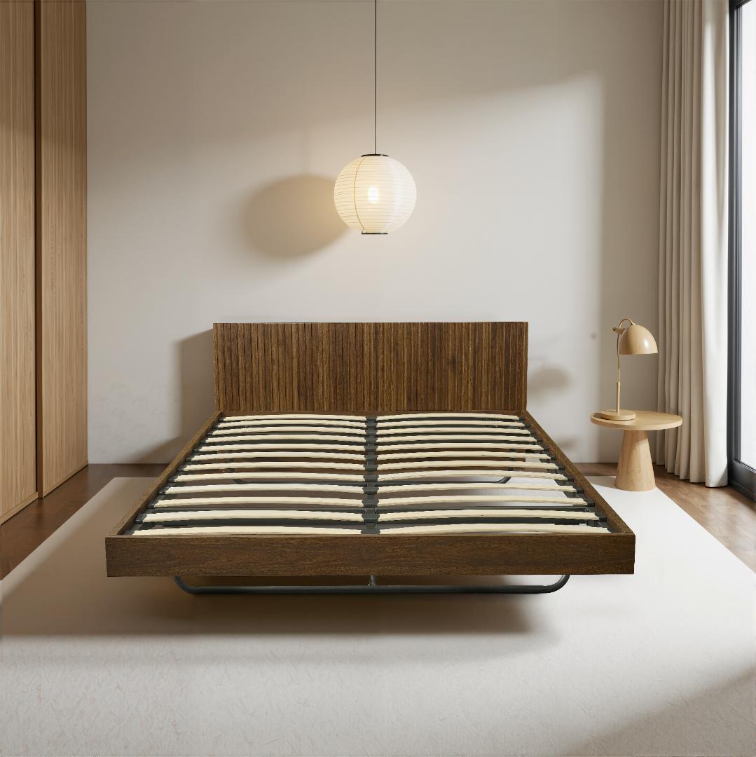 【新品】シングル ウォールナット 収納&USB付き 和風 すのこ 大人/子供用