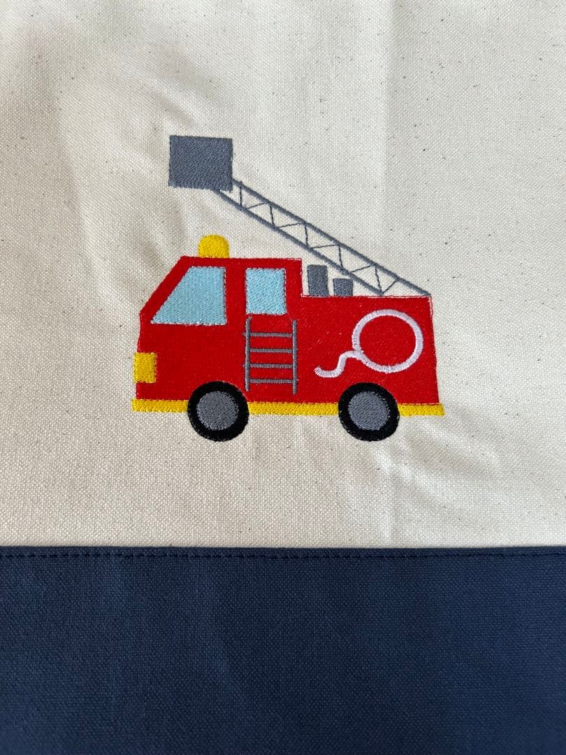 働く車　刺繍のレッスンバッグ4点セット