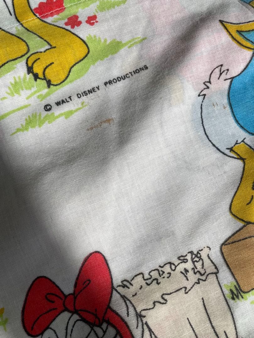 ヴィンテージシーツディズニーお手伝い200×240フラットシーツ レトロミッキー