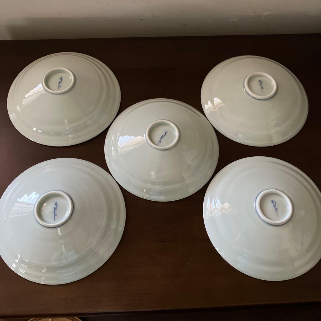 惣太窯　そうた窯　うさぎ模様　草花模様　深皿　5枚セット