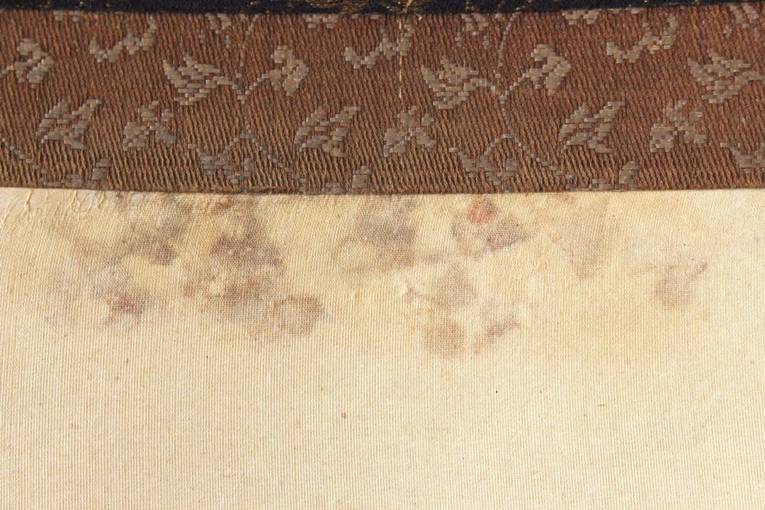 No5215 掛軸　在銘　雅邦　山水、飛鶴図　着色絹本　日本画　古美術　送料無料