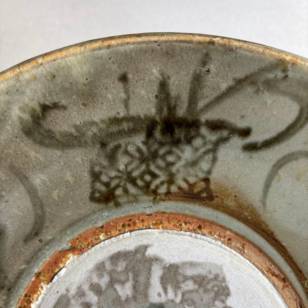 中国　印判染め付け　九寸皿　福 タイ　骨董　装飾　平皿