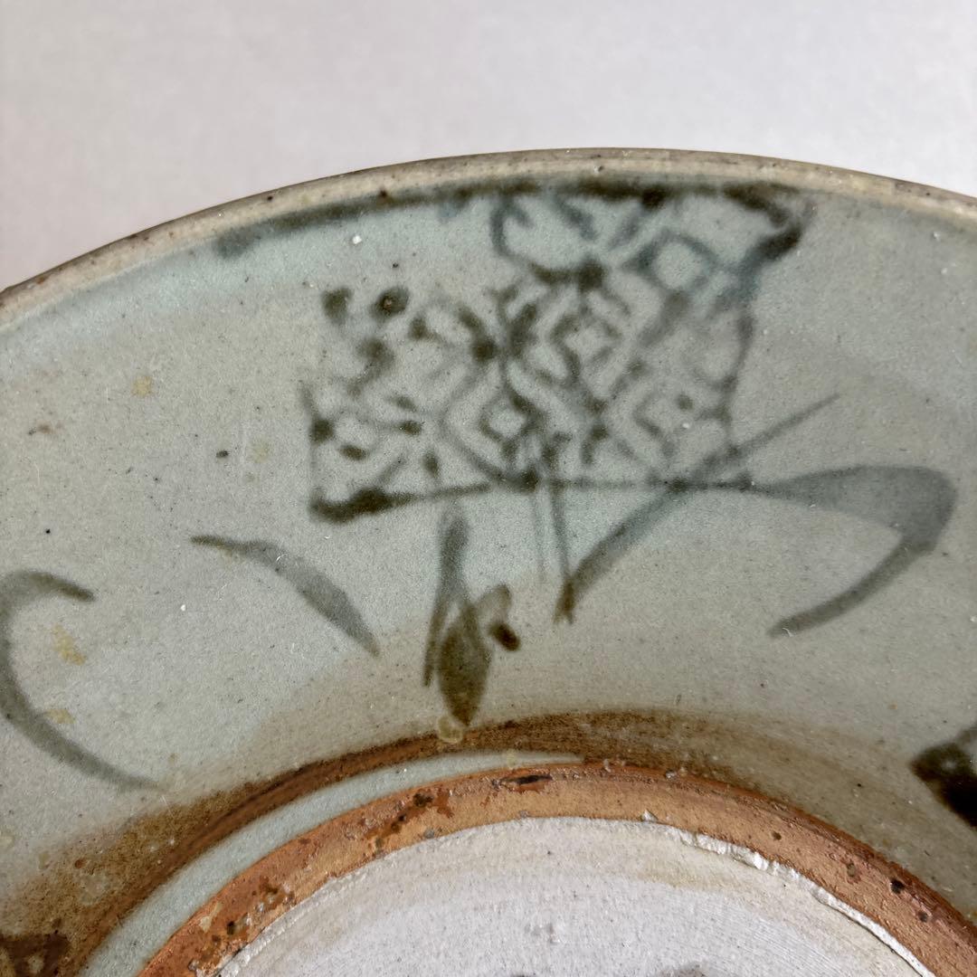 中国　印判染め付け　九寸皿　福 タイ　骨董　装飾　平皿