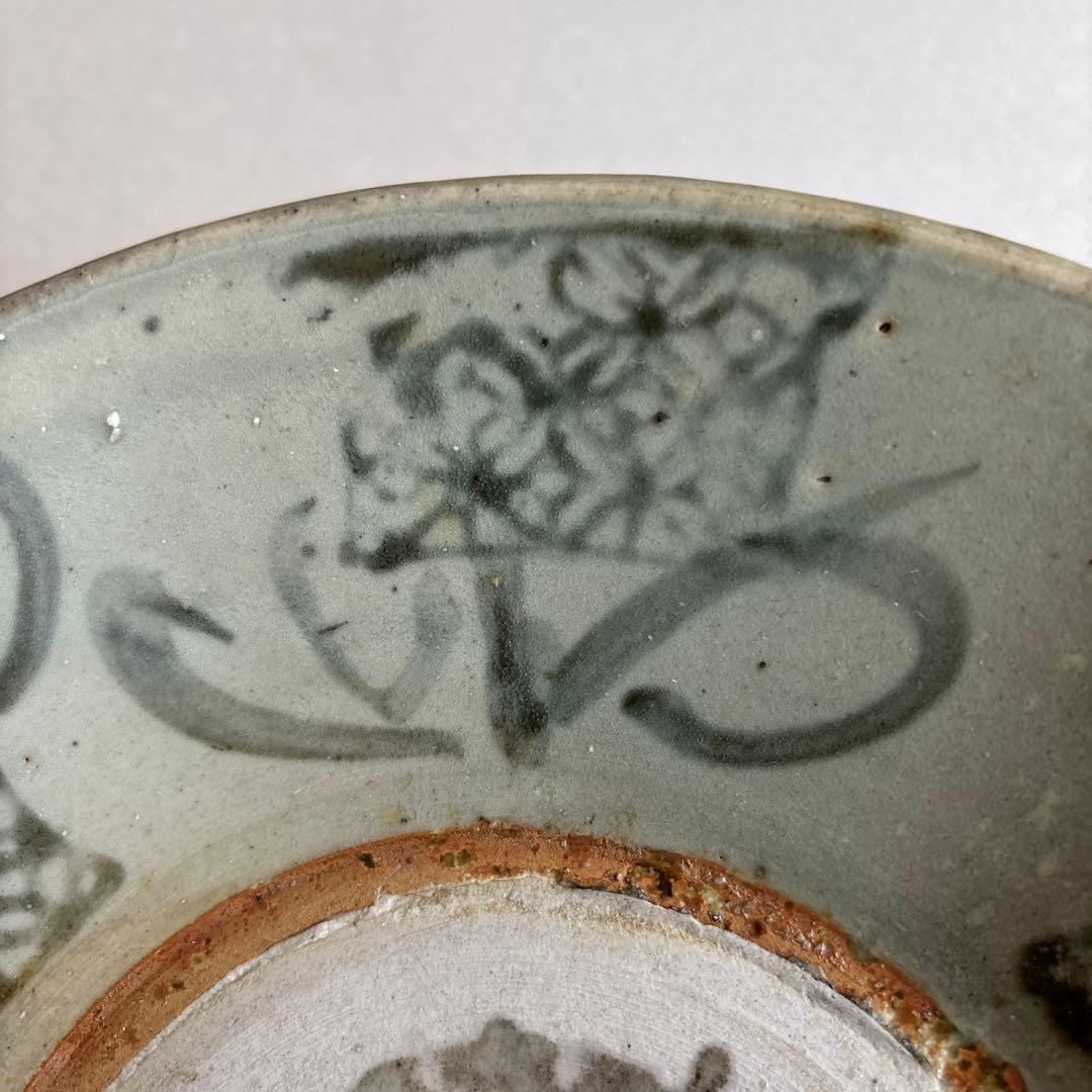 中国　印判染め付け　九寸皿　福 タイ　骨董　装飾　平皿