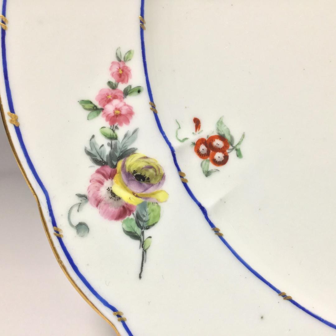 【確認用】セーブル Sevres 1773年 ブルーライン金彩花絵