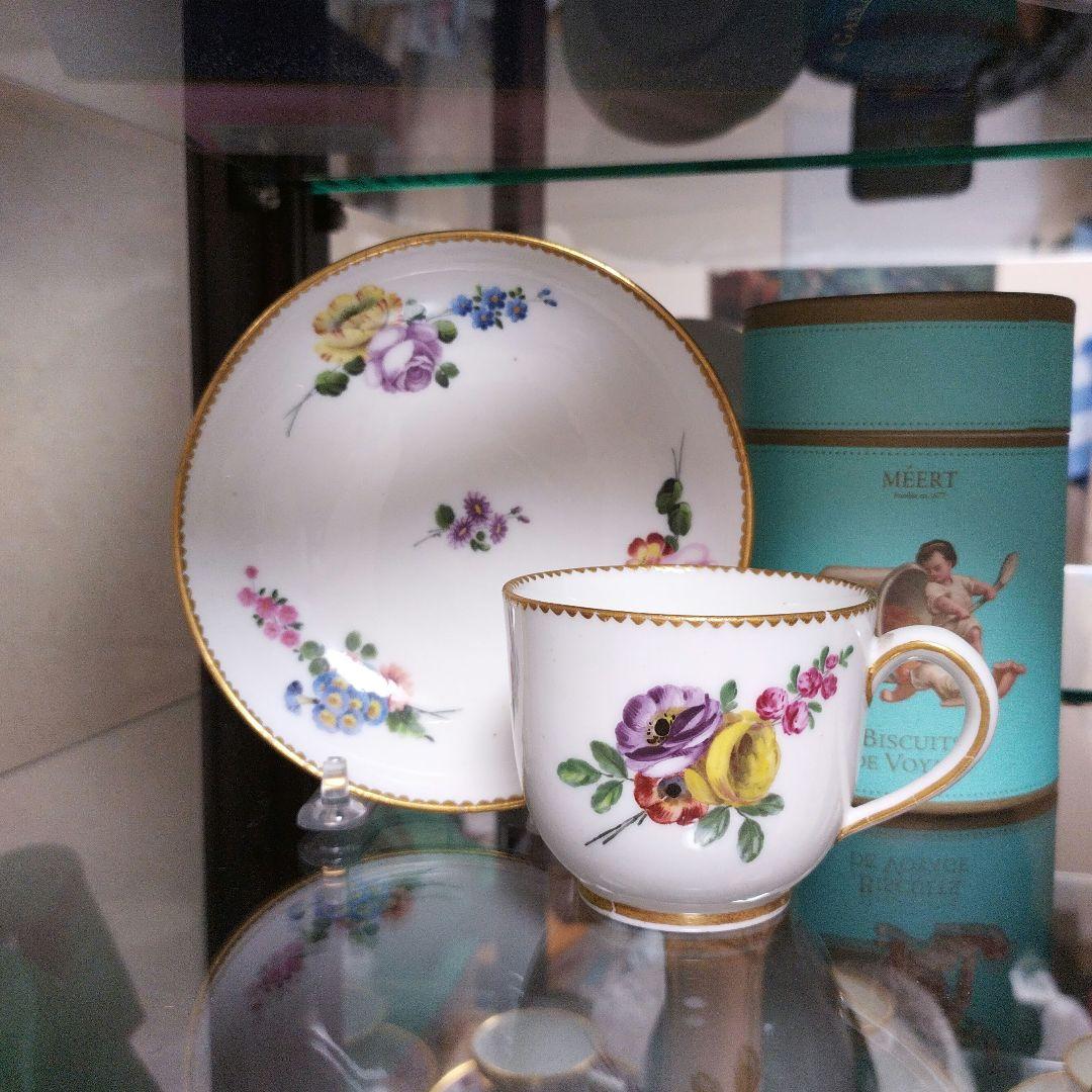 【確認用】セーブル Sevres 1773年 ブルーライン金彩花絵