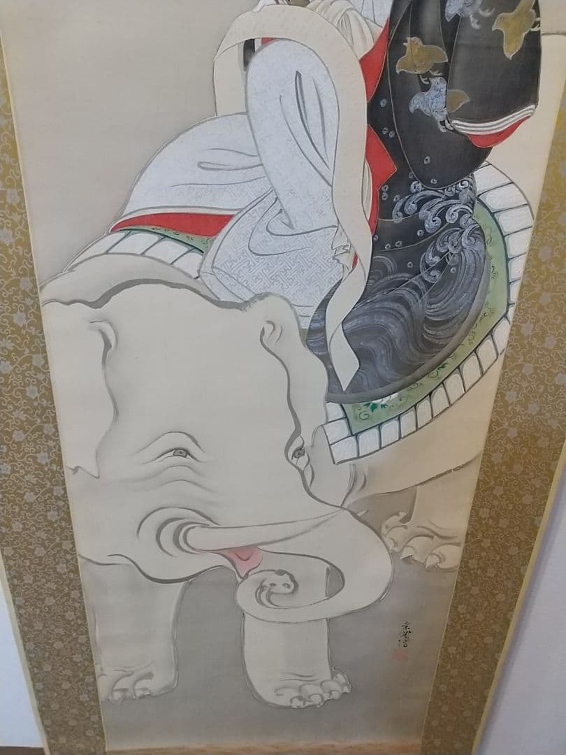「江口の君」(普賢菩薩) 掛け軸 大幅
