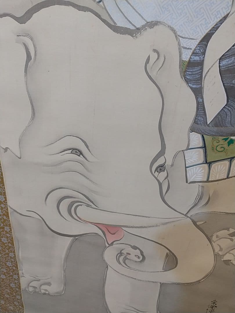 「江口の君」(普賢菩薩) 掛け軸 大幅