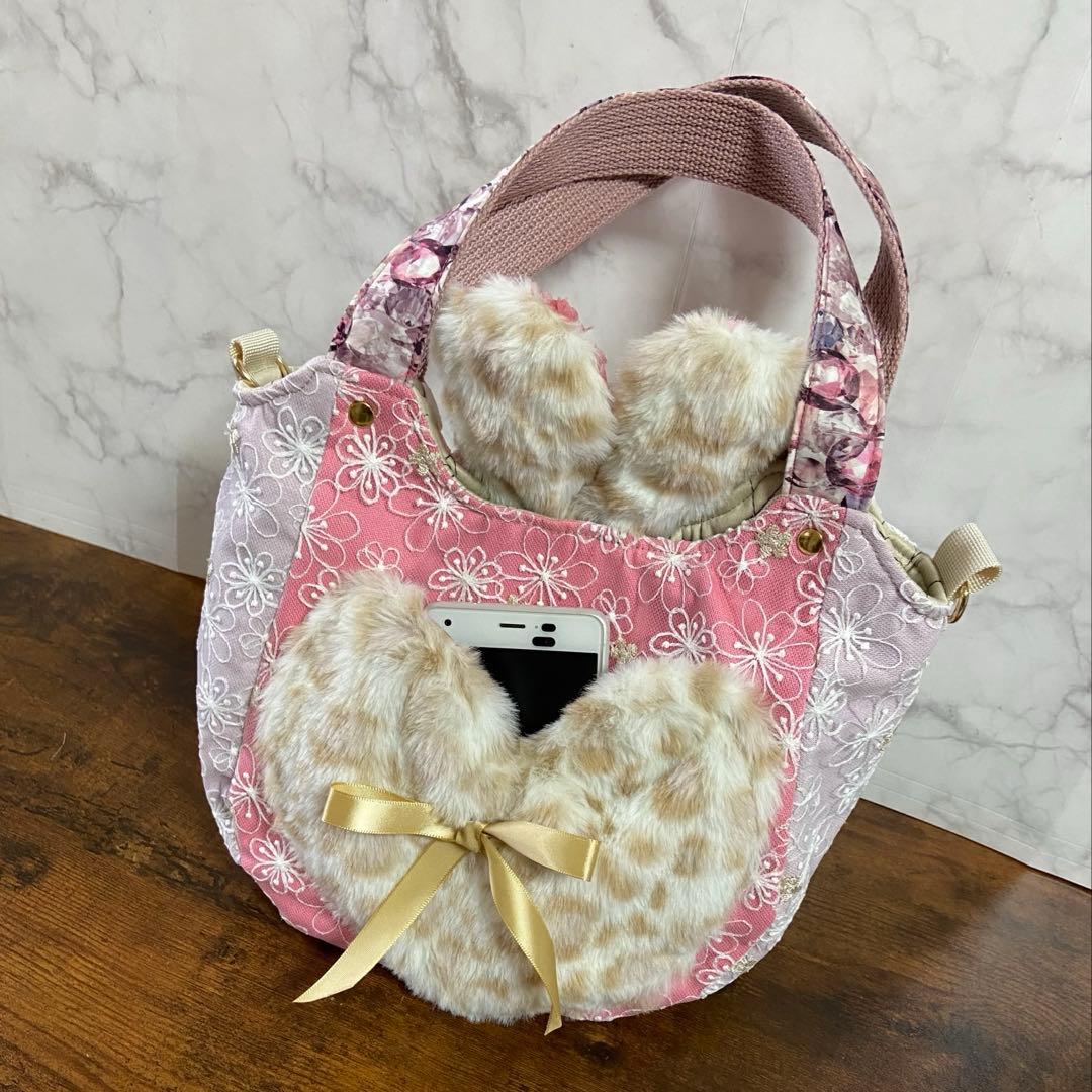 コヤンイサムチョン【ころりんバッグ】刺繍レース♡春バッグ♡ハンドメイド