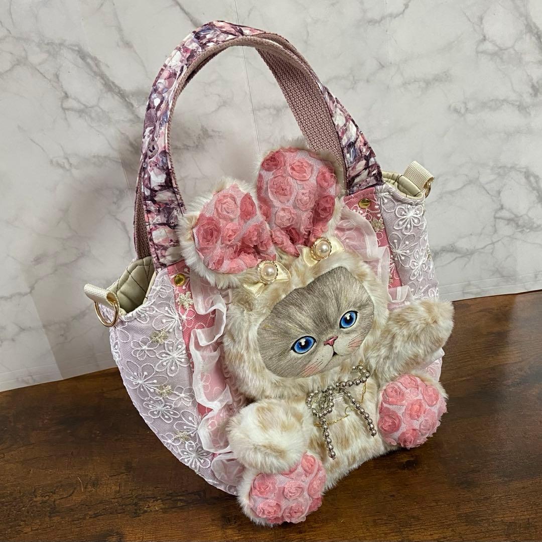 コヤンイサムチョン【ころりんバッグ】刺繍レース♡春バッグ♡ハンドメイド