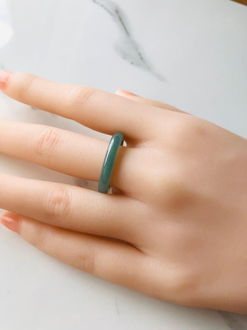 [R58-003］翡翠　くりぬき　リング　天然石　一点物　グアテマラ産　18号