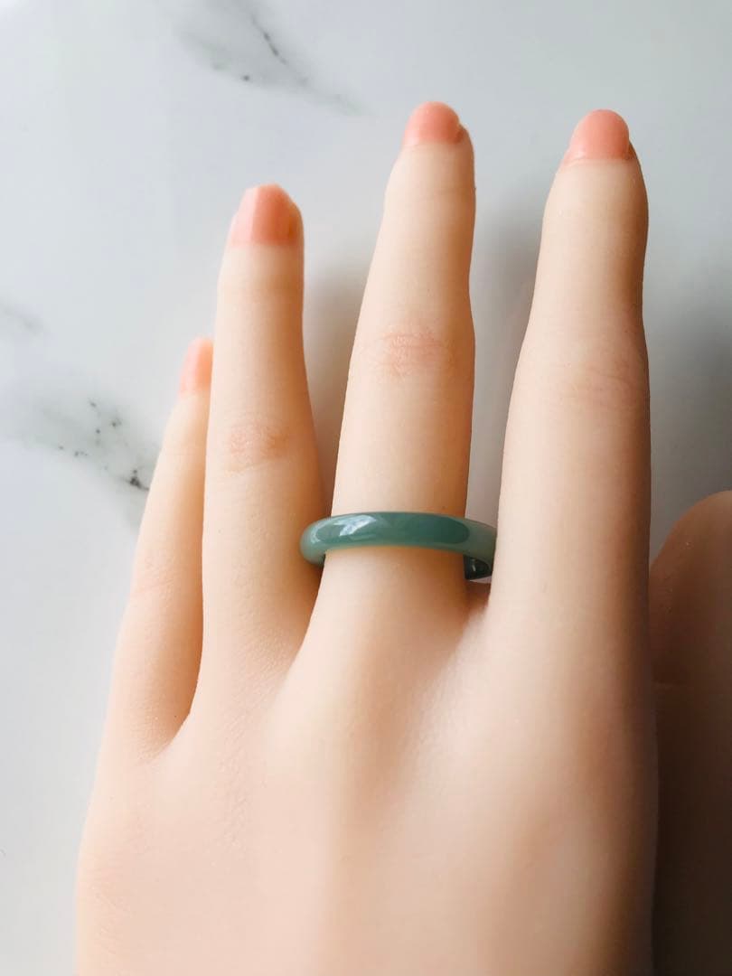 [R58-003］翡翠　くりぬき　リング　天然石　一点物　グアテマラ産　18号