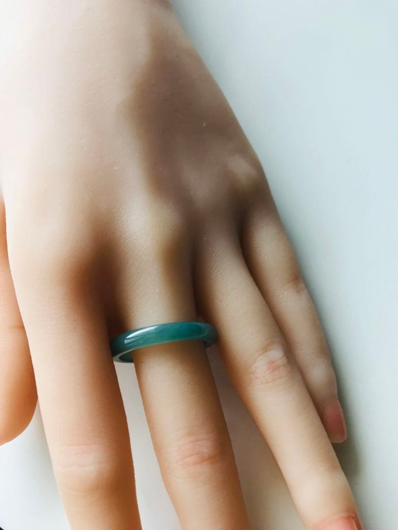 [R58-003］翡翠　くりぬき　リング　天然石　一点物　グアテマラ産　18号