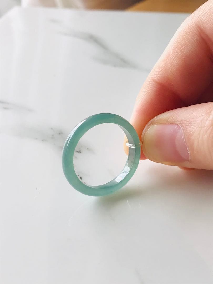 [R58-003］翡翠　くりぬき　リング　天然石　一点物　グアテマラ産　18号