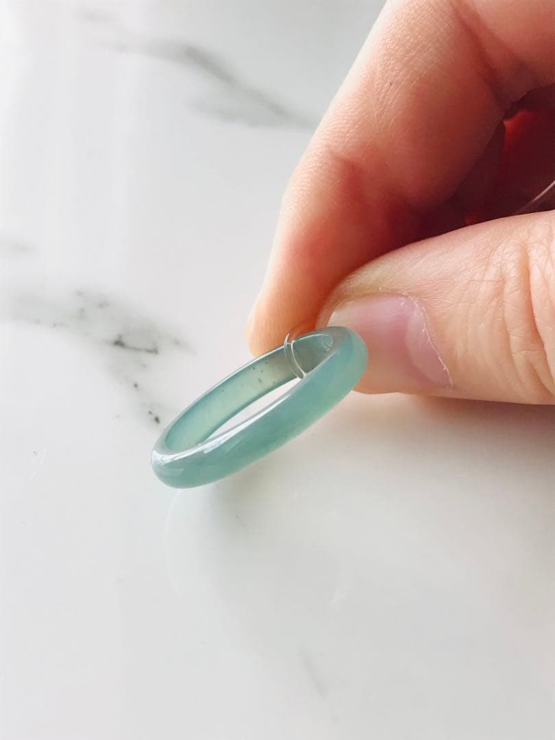 [R58-003］翡翠　くりぬき　リング　天然石　一点物　グアテマラ産　18号
