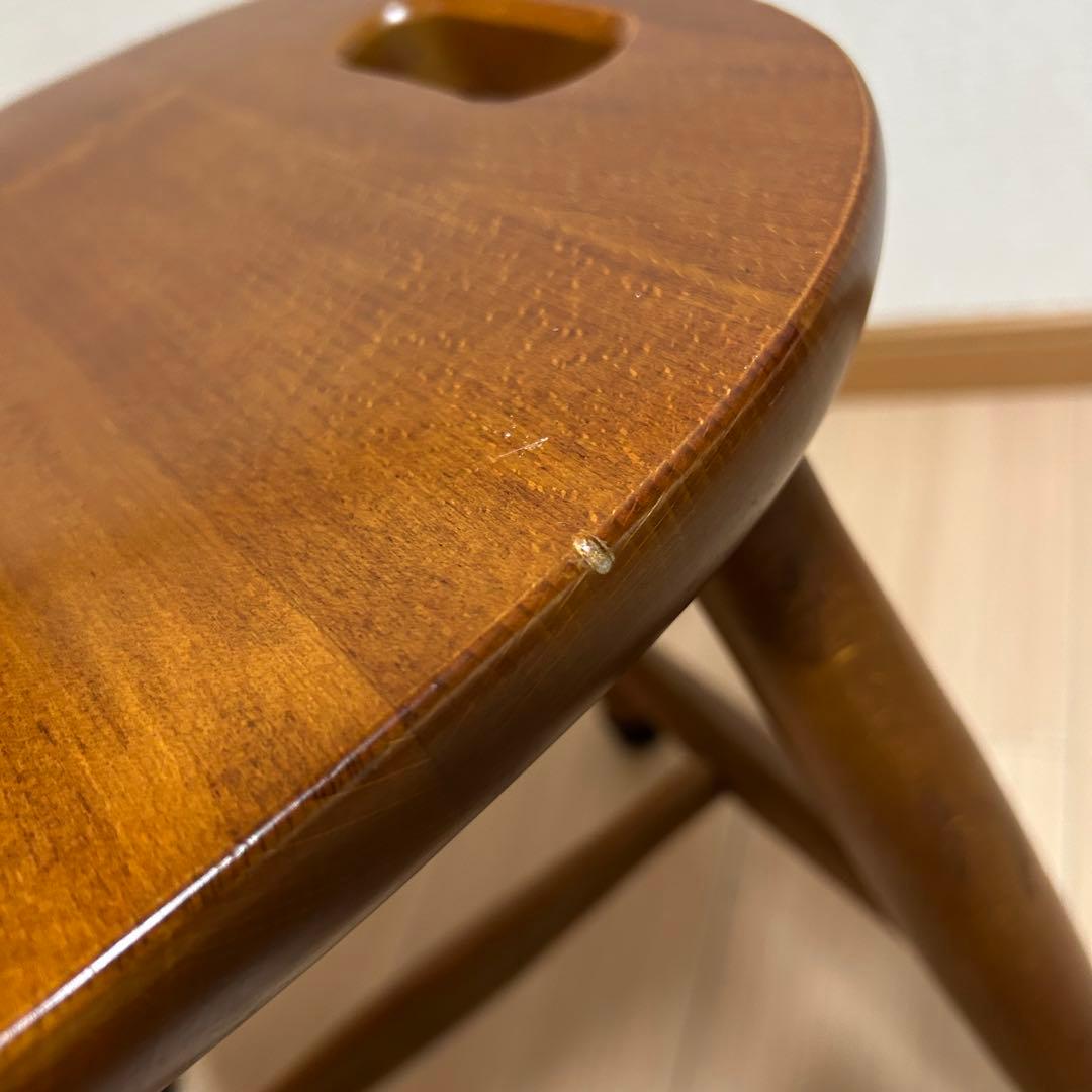 飛騨産業　木製スツール 持ち手付き 椅子 チェア　キツツキマーク　191263