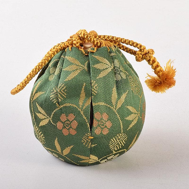 茶道具　京焼　平安　万代喜山造　茄子茶入　仕覆付　共箱　V　6945