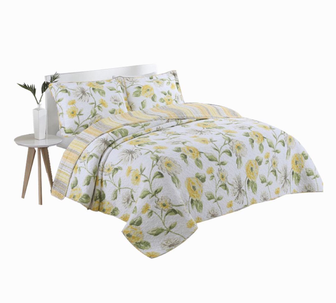 キルトベッドカバー3点セット綿マルチカバー キルティング 816