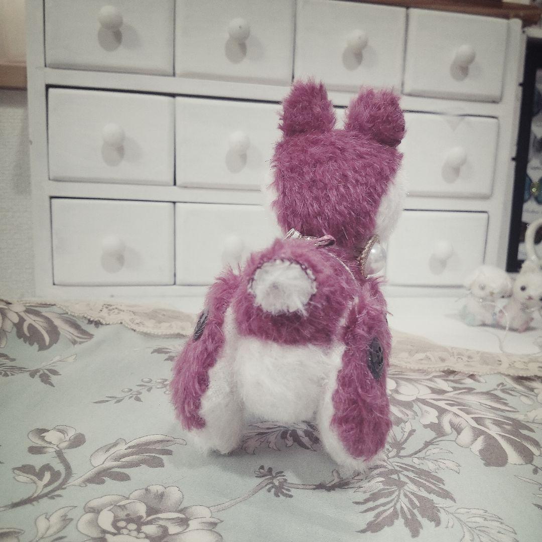 テディベア 赤紫 バンビ アーティストベア 玩具 ぬいぐるみ