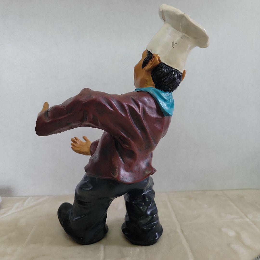 コックさん　置物人形　看板置　アンティーク　高さ約28cm　レトロ　シェフ
