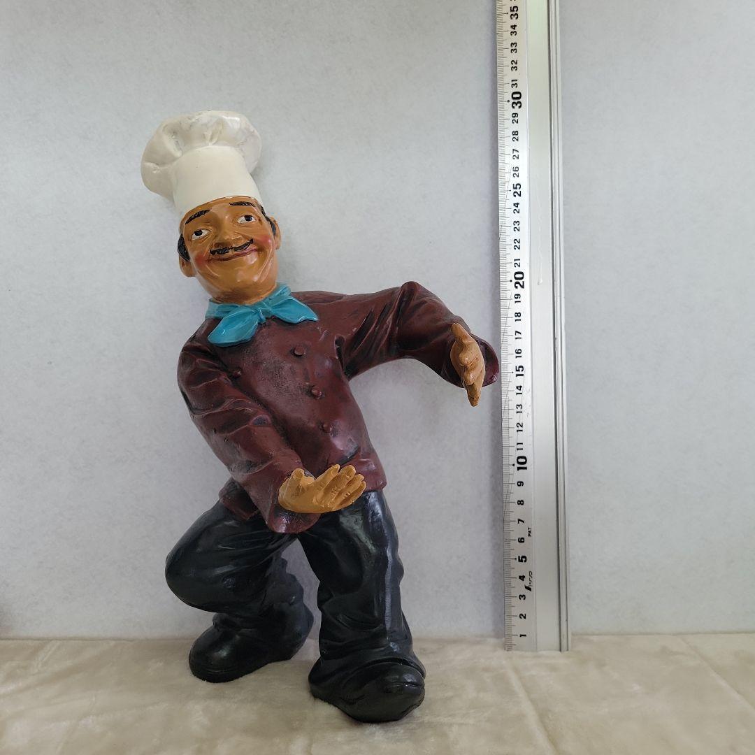 コックさん　置物人形　看板置　アンティーク　高さ約28cm　レトロ　シェフ