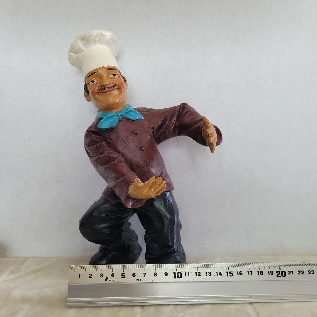 コックさん　置物人形　看板置　アンティーク　高さ約28cm　レトロ　シェフ