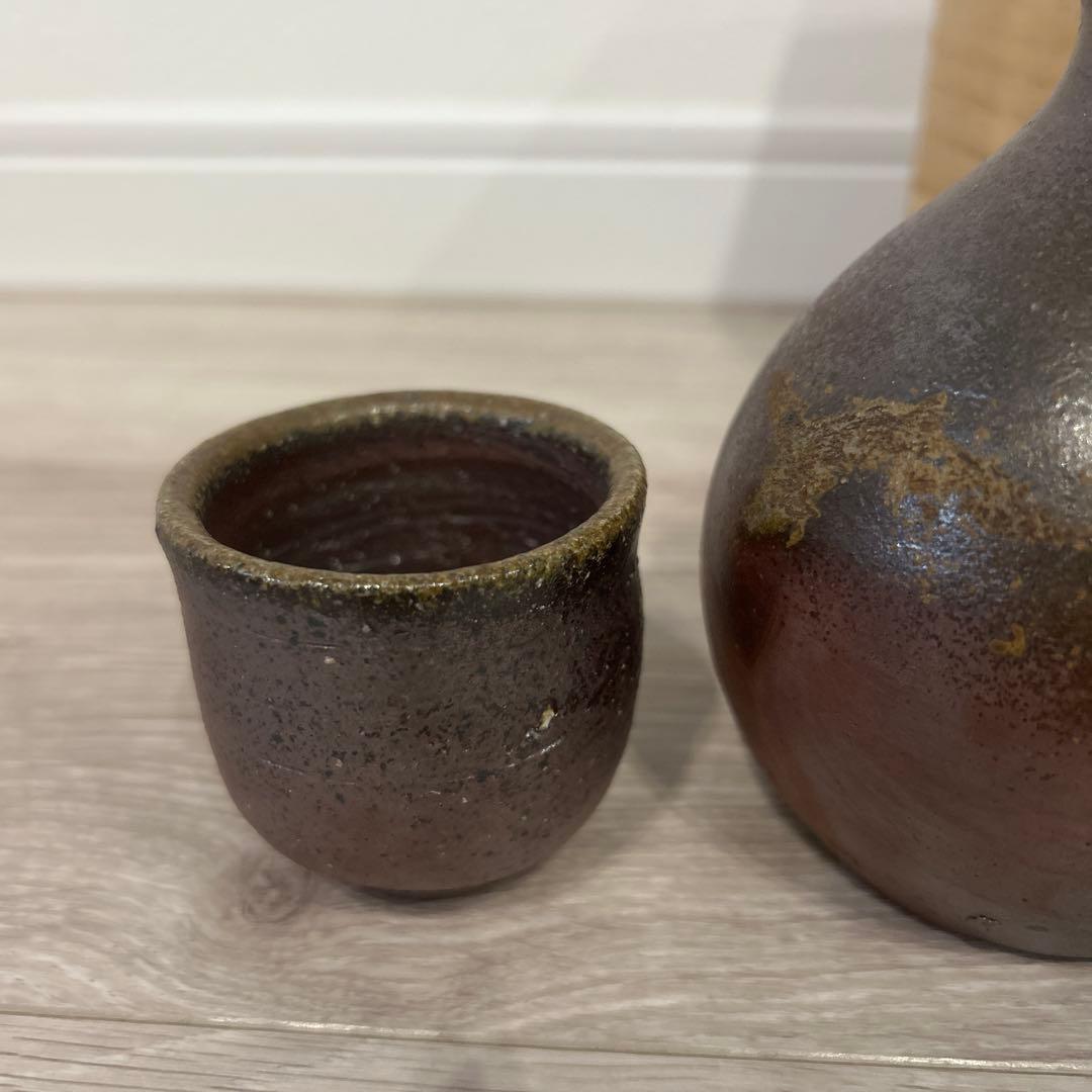 『人間国宝』　伊勢崎淳作　備前焼　緋襷 酒器 徳利 酒呑 ぐい呑 重要無形文化財