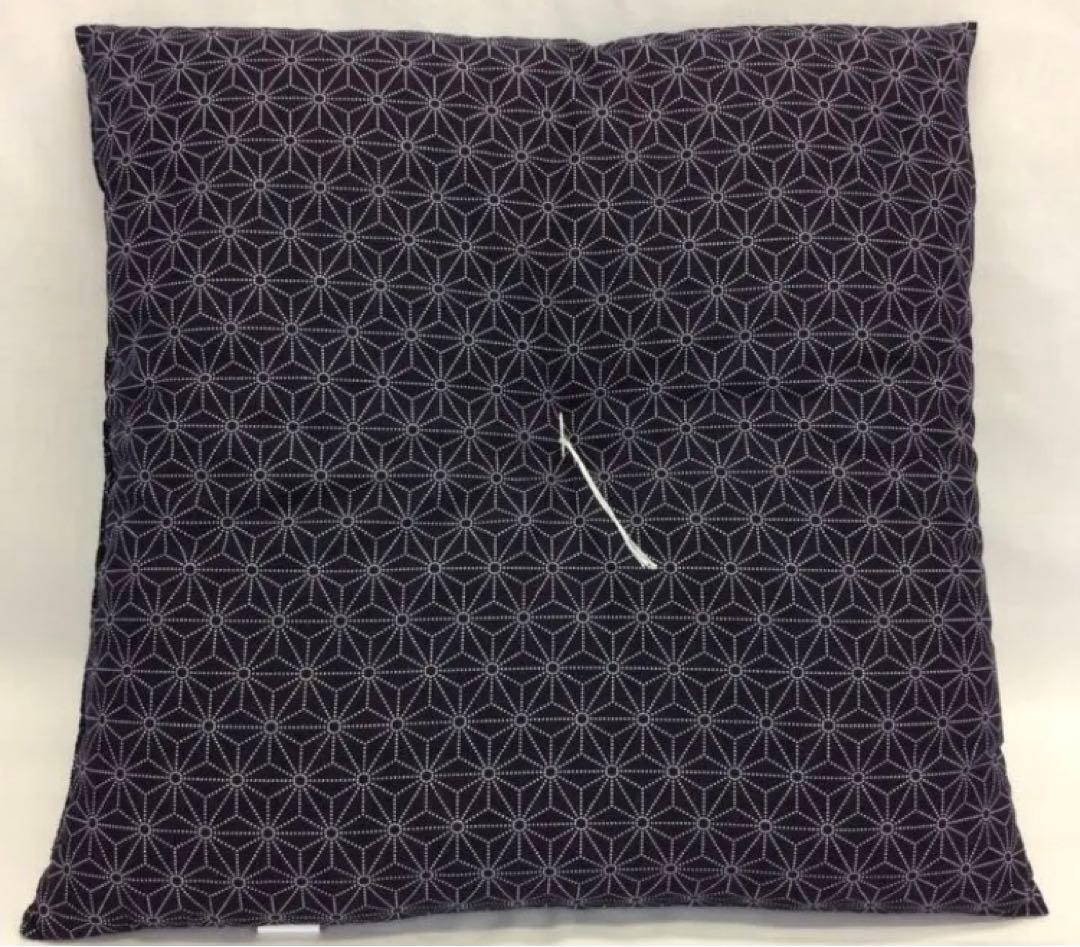 【新品工場より出来たて発送】小座布団 麻の葉 45×45㎝ 紺 25枚