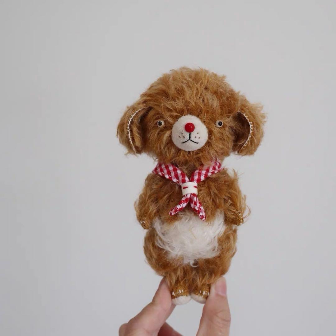 赤い鼻のワンワン アーティストベア 海外作家様 ハンドメイド ぬいぐるみ