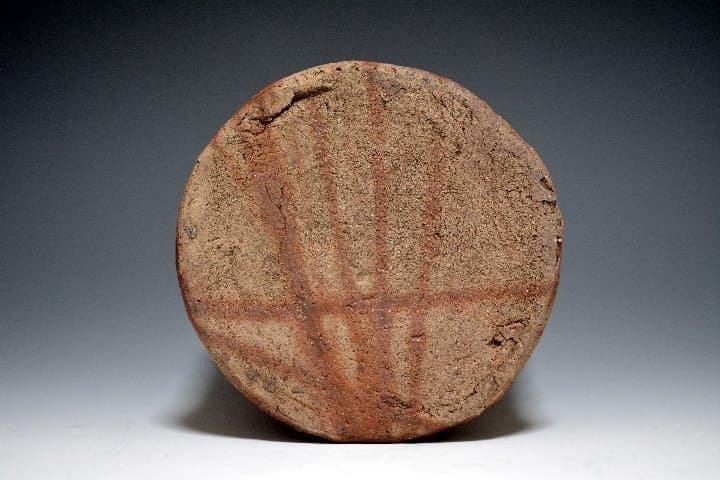 古備前 火襷 水指 漆蓋付 茶道具 骨董 桃山江戸時代