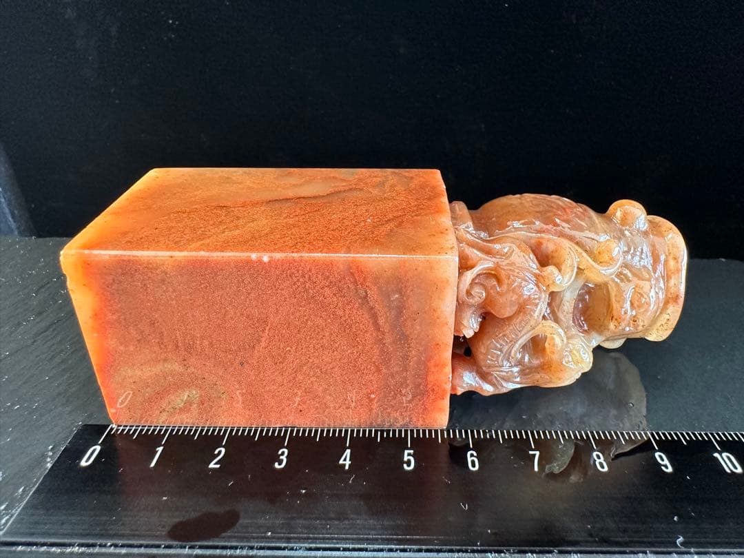 【鼎兽】古獣 老挝　紅石　篆刻　印材 落款 遊印 雅号 書道