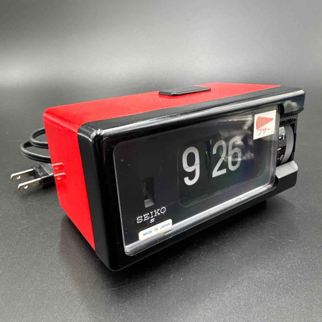 ★ 動きます 昭和レトロ SEIKO パタパタ時計 赤 ★