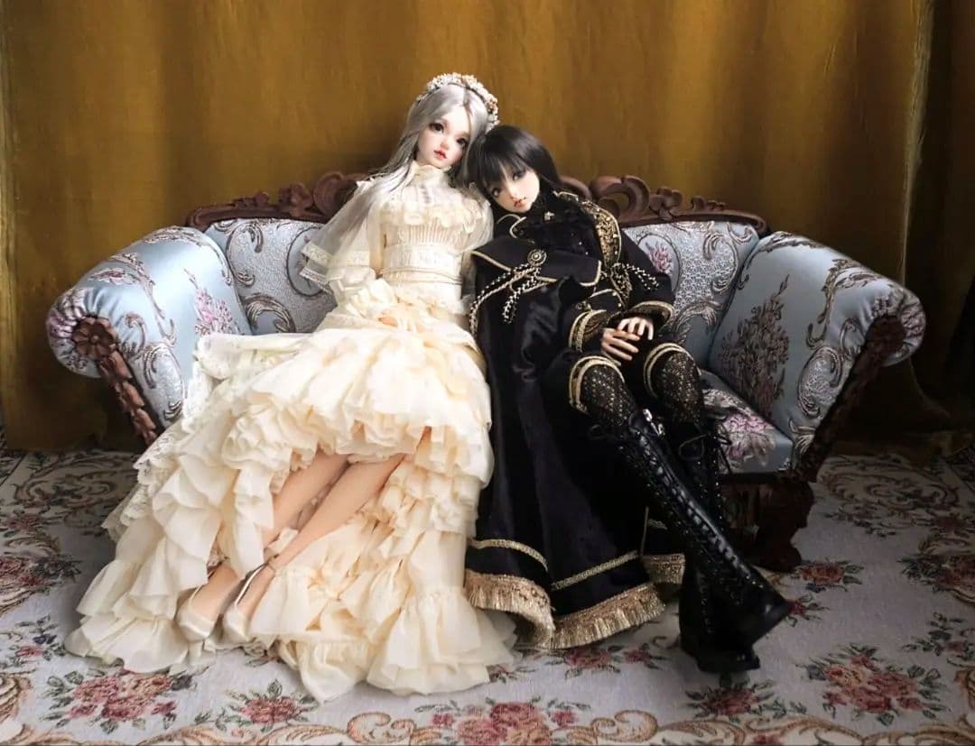 【2000円引】ドール用1/3サイズ クラシカルソファ3人用 ビクトリアン 椅子