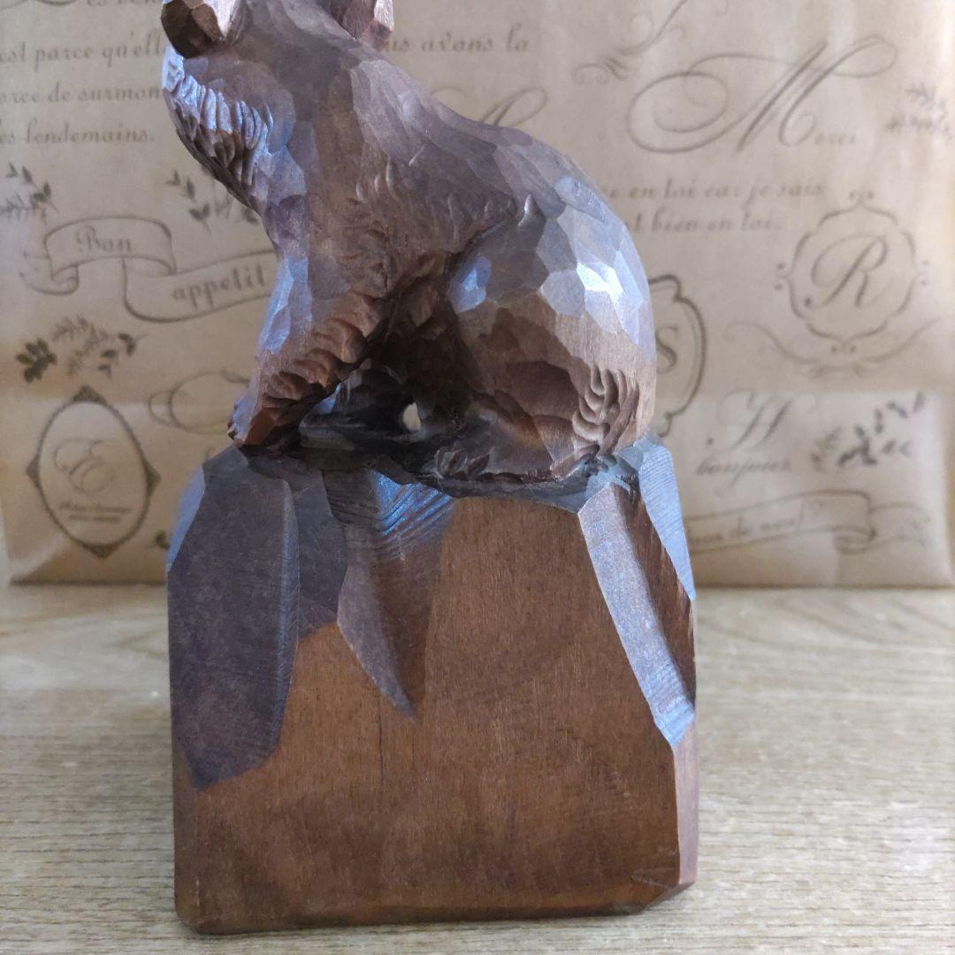 木彫り熊　　堀井清美作　彫刻　工芸品　　美術品　民芸品　北海道　小熊　置物