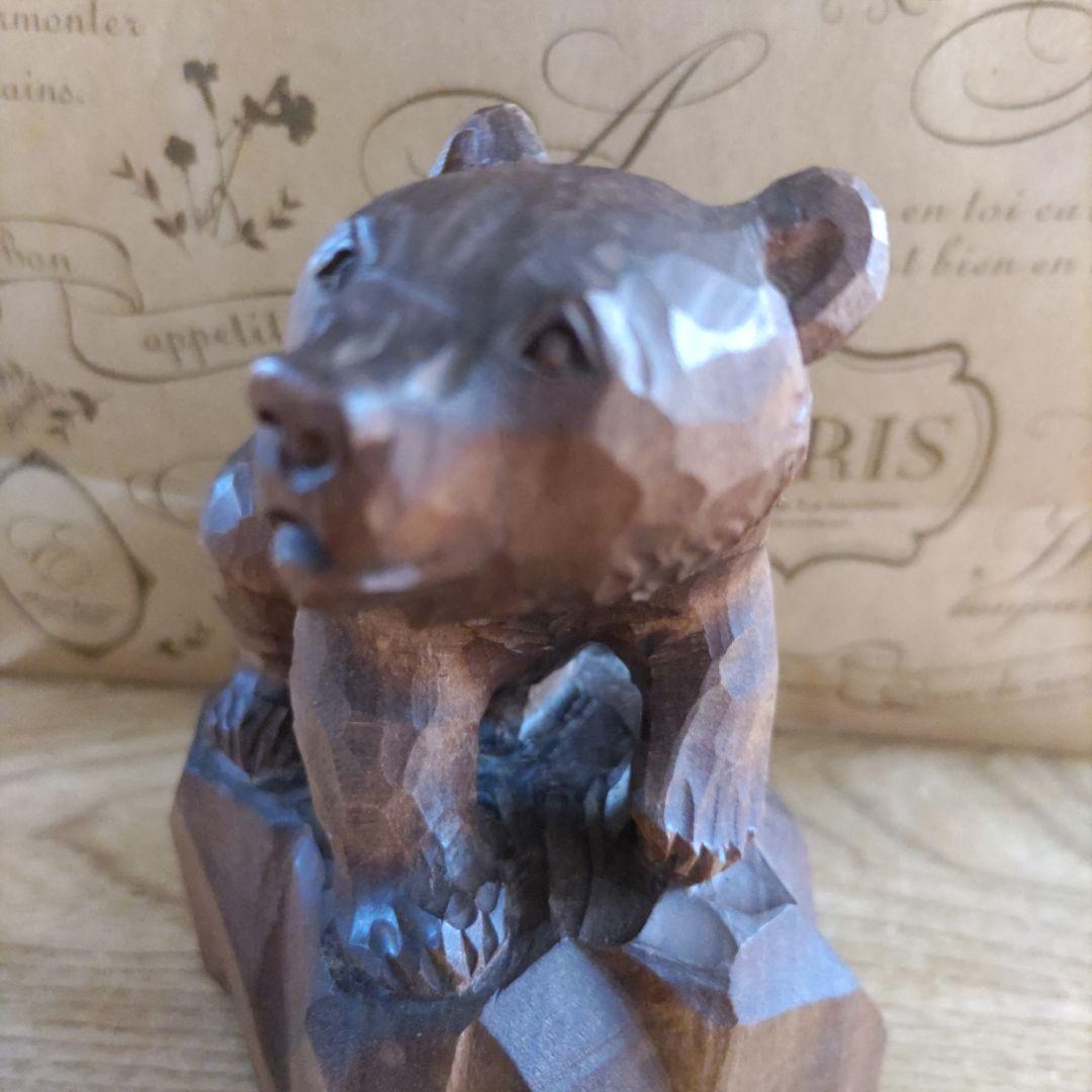 木彫り熊　　堀井清美作　彫刻　工芸品　　美術品　民芸品　北海道　小熊　置物