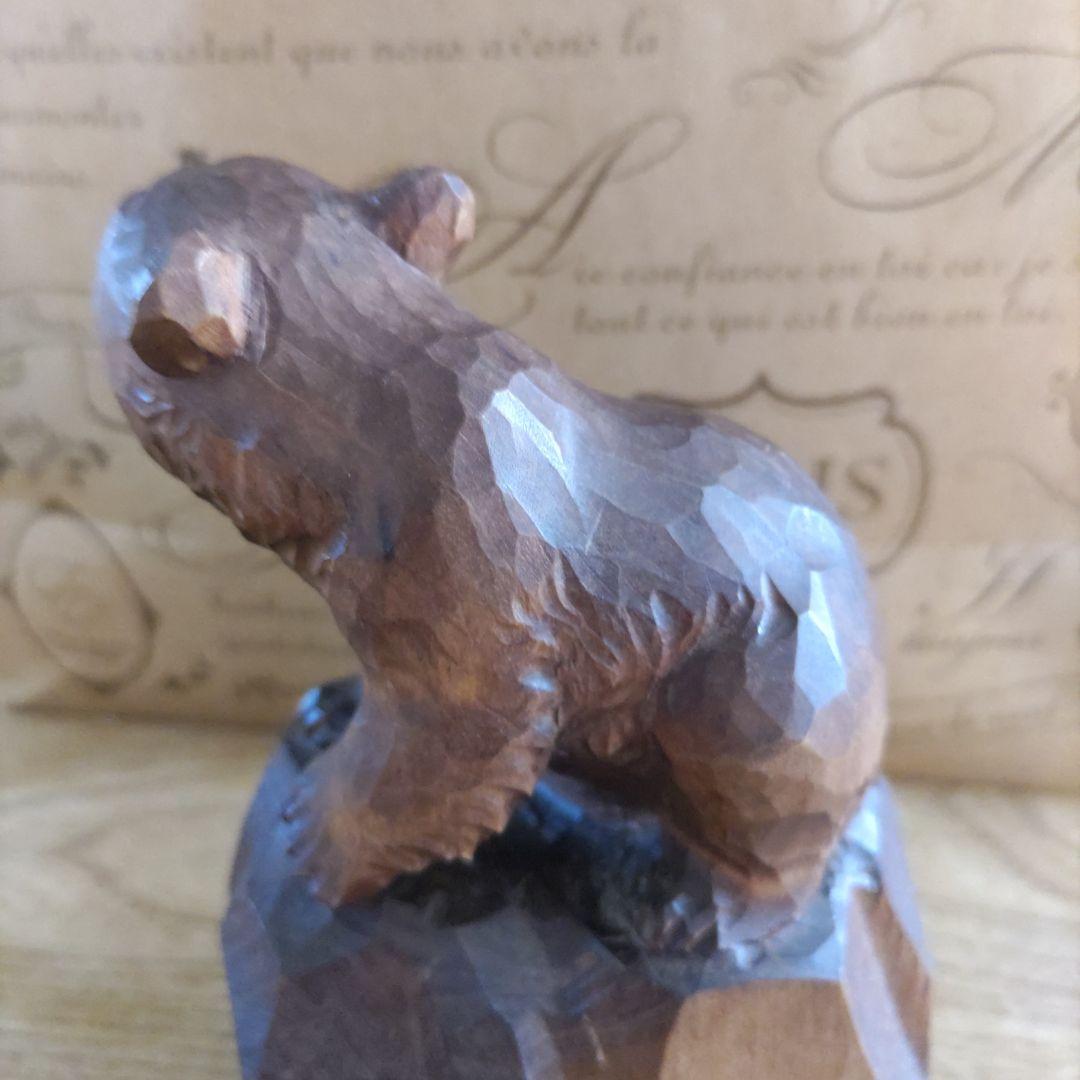 木彫り熊　　堀井清美作　彫刻　工芸品　　美術品　民芸品　北海道　小熊　置物