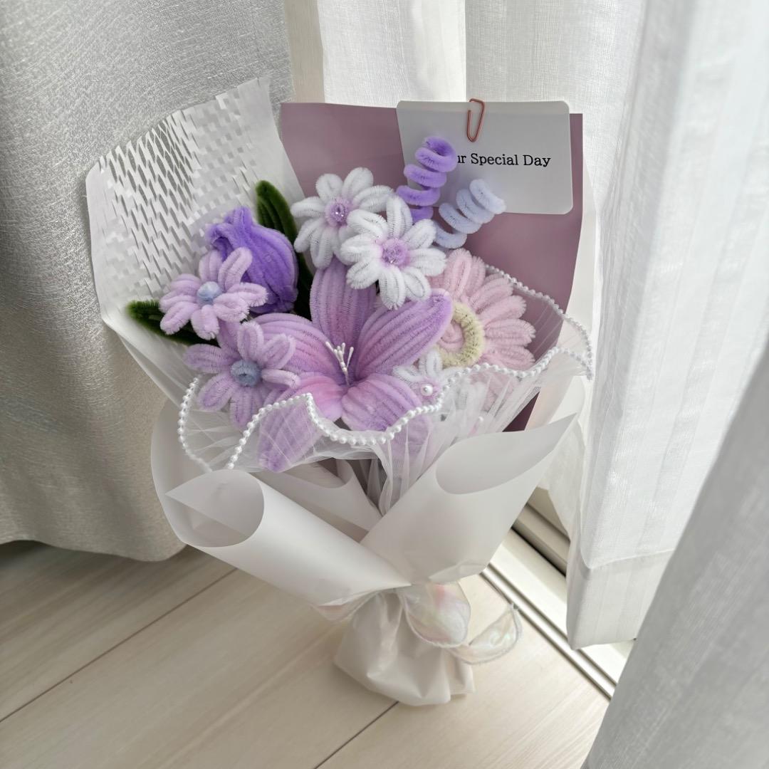 うさまる( •─• )　モールフラワー 枯れないお花　韓国花束